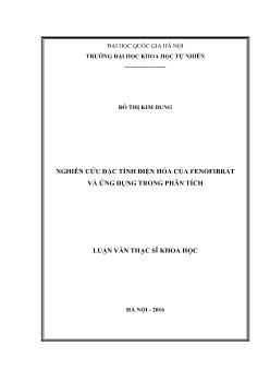 Luận văn Nghiên cứu đặc tính điện hóa của fenofibrat và ứng dụng trong phân tích