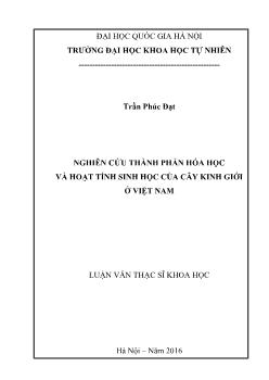 Luận văn Nghiên cứu thành phần hóa học và hoạt tính sinh học của cây kinh giới ở Việt Nam