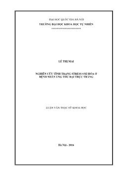 Luận văn Nghiên cứu tình trạng stress oxi hóa ở bệnh nhân ung thư đại trực tràng