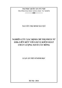 Luận văn Nghiên cứu xác định chỉ thị phân tử ssrs liên kết với locus kiểm soát chất lượng xơ ở cây bông