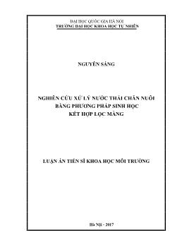 Luận văn Nghiên cứu xử lý nước thải chăn nuôi bằng phương pháp sinh học kết hợp lọc màng