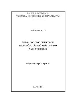 Luận văn Nguồn gốc cuộc chiến tranh trung đông lần thứ nhất (1948 - 1949) và những hệ lụy