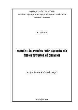 Luận văn Nguyên tắc, phương pháp đại đoàn kết trong tư tưởng Hồ Chí Minh