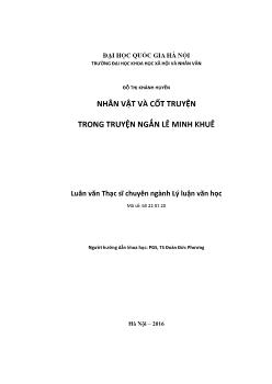 Luận văn Nhân vật và cốt truyện trong truyện ngắn lê Minh Khuê