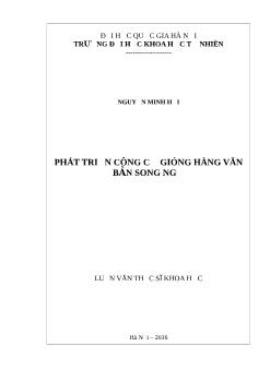 Luận văn Phát triển công cụ gióng hàng văn bản song ngữ