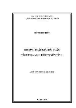 Luận văn Phương pháp giải bài toán tối ưu đa mục tiêu tuyến tính