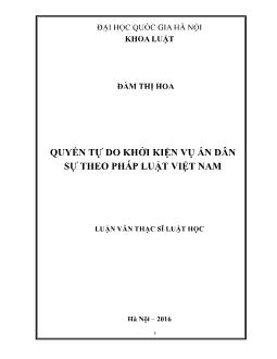 Luận văn Quyền tự do khởi kiện vụ án dân sự theo pháp luật Việt Nam