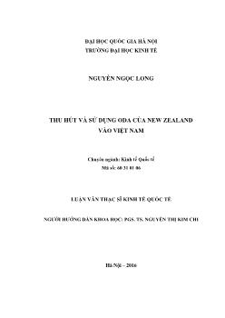 Luận văn Thu hút và sử dụng oda của New zealand vào Việt Nam