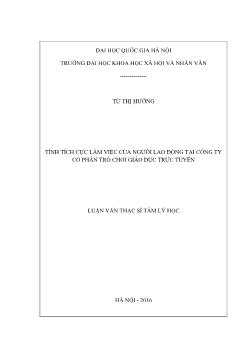 Luận văn Tính tích cực làm việc của người lao động tại công ty cổ phần trò chơi giáo dục trực tuyến