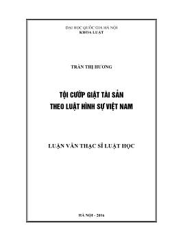 Luận văn Tội cướp giật tài sản theo luật hình sự Việt Nam