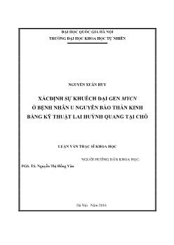 Luận văn Xác định sự khuếch đại gen mycn ở bệnh nhân u nguyên bào thần kinh bằng kỹ thuật lai huỳnh quang tại chỗ