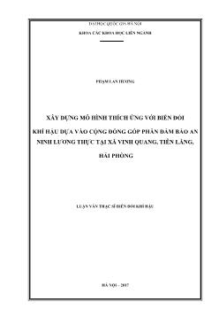 Luận văn Xây dựng mô hình thích ứng với biến đổi khí hậu dựa vào cộng đồng góp phần đảm bảo an ninh lương thực tại xã Vinh quang, Tiên lãng, Hải Phòng