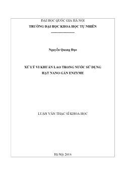 Luận văn Xử lý vi khuẩn lao trong nƣớc sử dụng hạt nano gắn enzyme