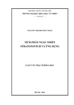 Lý thuyết xác suất và thống kê toán học - Tích phân ngẫu nhiên stratonovich và ứng dụng