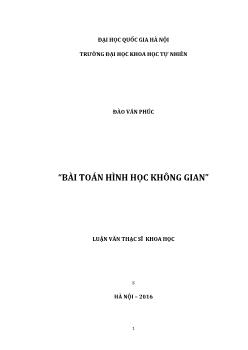 Phương pháp toán sơ cấp - Bài toán hình học không gian