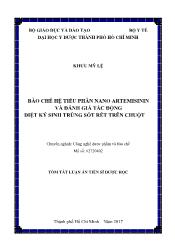 Tóm tắt Luận án Bào chế hệ tiểu phân nano artemisinin và đánh giá tác động diệt ký sinh trùng sốt rét trên chuột