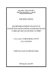 Tóm tắt Luận án Đặc điểm dịch tễ bệnh tăng huyết áp ở người Nùng trưởng thành tại tỉnh Thái Nguyên và hiệu quả một số giải pháp can thiệp