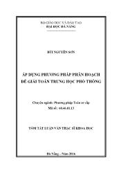 Tóm tắt Luận văn Áp dụng phương pháp phân hoạch để giải toán trung học phổ thông