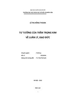 Triết học -  Tư tưởng của trần trọng kim về luân lý, đạo đức