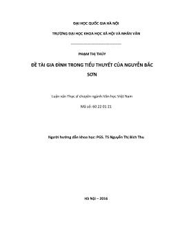 Văn học Việt Nam - Đề tài Gia đình trong tiểu thuyết của Nguyễn Bắc Sơn