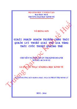 Luận văn Giải pháp hoàn thiện công tác quản lý thuế giá trị gia tăng tại cục thuế Quảng Trị