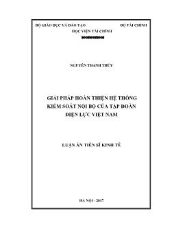 Luận văn Giải pháp hoàn thiện hệ thống kiểm soát nội bộ của tập đoàn điện lực Việt Nam