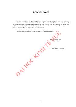 Luận văn Giải quyết việc làm cho thanh niên tại Khu kinh tế Vũng Áng huyện Kỳ Anh, tỉnh Hà Tĩnh