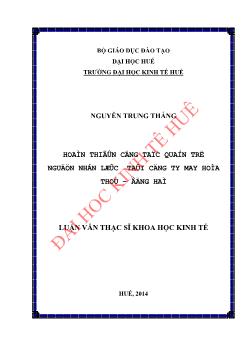 Luận văn Hoàn thiện công tác quản trị nguồn nhân lực tại công ty may Hòa thọ - Đông hà