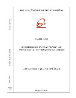 Luận văn Hoàn thiện công tác quản trị nhân lực tại quỹ dịch vụ viễn thông công ích Việt Nam