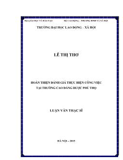 Luận văn Hoàn thiện đánh giá thực hiện công việc tại trường cao đẳng dược Phú Thọ