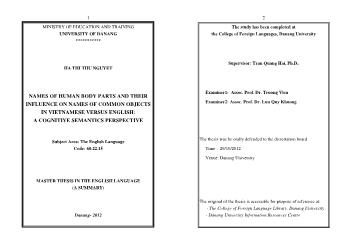 Names of human body parts and their influence on names of common objects in vietnamese versus english: a cognitive semantics perspective