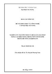 Đề tài Nghiên cứu nguyên nhân và đề xuất giải pháp nâng cao khả năng chống nứt ở tuổi sớm trong bê tông xỉ khối lớn