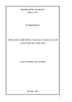 Luận văn Hình thức hợp đồng theo quy định của bộ luật dân sự năm 2005