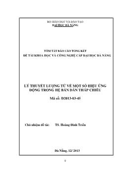 Tóm tắt Báo cáo Lý thuyết lượng tử về một số hiệu ứng động trong hệ bán dẫn thấp chiều