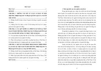 Tóm tắt Luận văn Bồi thường thịêt hại do vi phạm quyền lợi của người tiêu dùng theo Pháp luật Dân sự Việt Nam