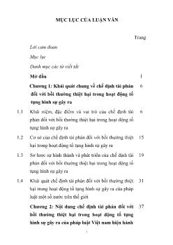 Tóm tắt Luận văn Chế định tài phán đối với bồi thường thiệt hại trong hoạt động tố tụng hình sự gây ra