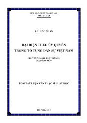 Tóm tắt Luận văn Đại diện theo ủy quyền trong tố tụng dân sự Việt Nam