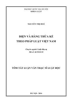 Tóm tắt Luận văn Diện và hàng thừa kế theo pháp luật Việt Nam