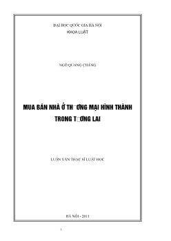 Tóm tắt Luận văn Mua bán nhà ở thương mại hình thành trong tương lai