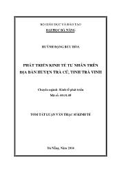 Tóm tắt Luận văn Phát triển kinh tế tư nhân trên địa bàn huyện Trà Cú, tỉnh Trà Vinh