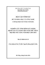 Báo cáo Đề tài Nghiên cứu tình hình sức khỏe, bệnh tật của sinh viên năm thứ nhất đại học đà nẵng năm học 2014-2015