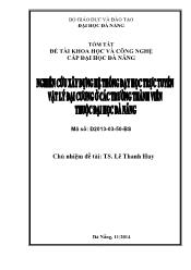 Báo cáo Đề tài Nghiên cứu xây dựng hệ thống dạy học trực tuyến Vật lý đại cương ở các trường thành viên thuộc Đại học Đà Nẵng