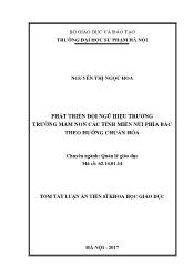 Luận án Phát triển đội ngũ hiệu trưởng trường mầm non các tỉnh miền núi phía Bắc theo hướng chuẩn hóa