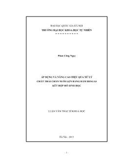 Luận văn Áp dụng và nâng cao hiệu quả xử lý chất thải chăn nuôi lợn bằng hầm biogas kết hợp hồ sinh học