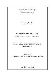 Luận văn Đào tạo nguồn nhân lực tại Công ty cao su Việt Hàn