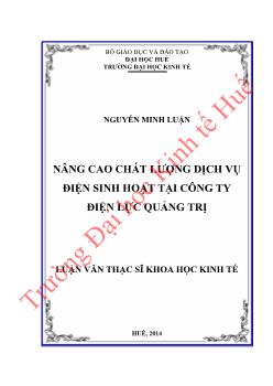 Luận văn Nâng cao chất lượng dịch vụ điện sinh hoạt tại công ty điện lực Quảng Trị