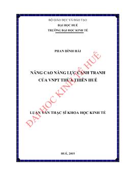 Luận văn Nâng cao năng lực cạnh tranh của VNPT Thừa Thiên Huế