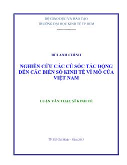 Luận văn Nghiên cứu các cú sốc tác động đến các biến số kinh tế vĩ mô của Việt Nam