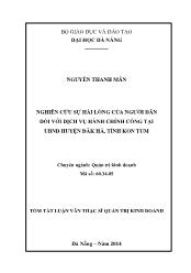 Luận văn Nghiên cứu sự hài lòng của người dân đối với dịch vụ hành chính công tại UBND huyện Đăk Hà, tỉnh Kon Tum