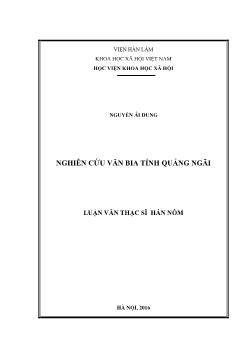 Luận văn Nghiên cứu văn bia tỉnh Quảng Ngãi